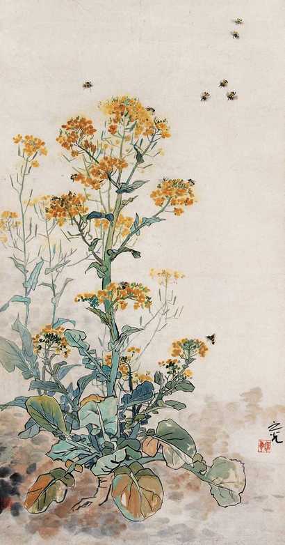 谢之光 花卉草虫 立轴